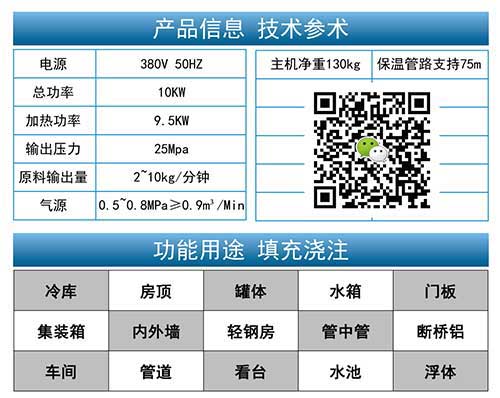 冷庫保溫聚氨酯噴涂厚度 小型高壓發泡機(圖2) 小型高壓發泡機參數