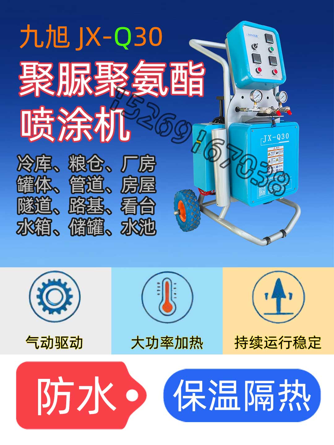 山東九旭JX-Q30三相電氣動高壓聚氨酯噴涂機